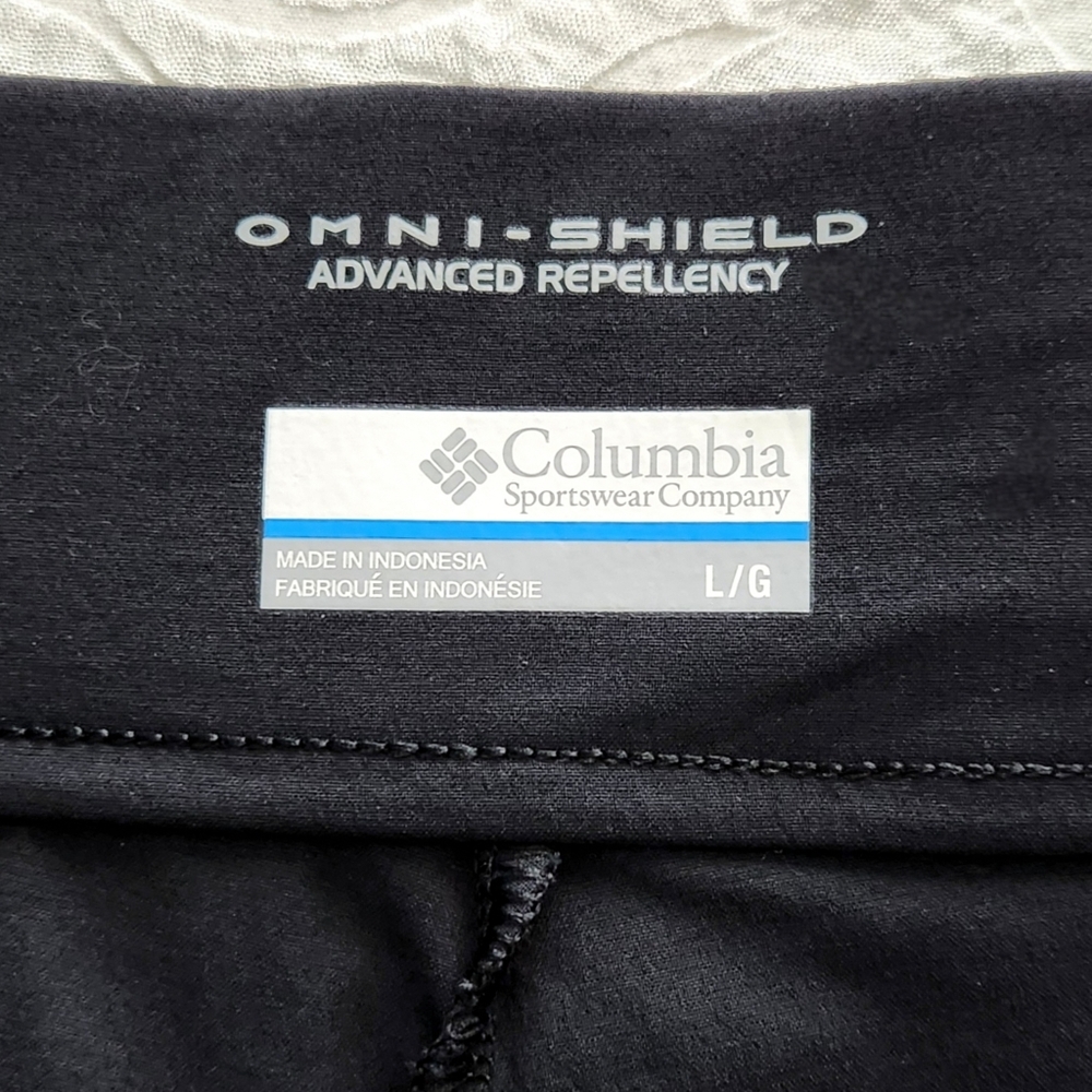 Columbia Omni-Shield Black Cropped Pull-On Pants With Hand Pockets, Size Large - Picture 7 of 15